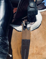 Huntley Equestrian Sedgwick Leather Fancy Stitched Padded Leather Contour Shaped Girth with Double End Elastic - Huntley Equestrian - Flyclothing LLC