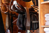 Huntley Equestrian Sedgwick Leather Fancy Stitched Padded Leather Contour Shaped Girth with Double End Elastic - Huntley Equestrian - Flyclothing LLC