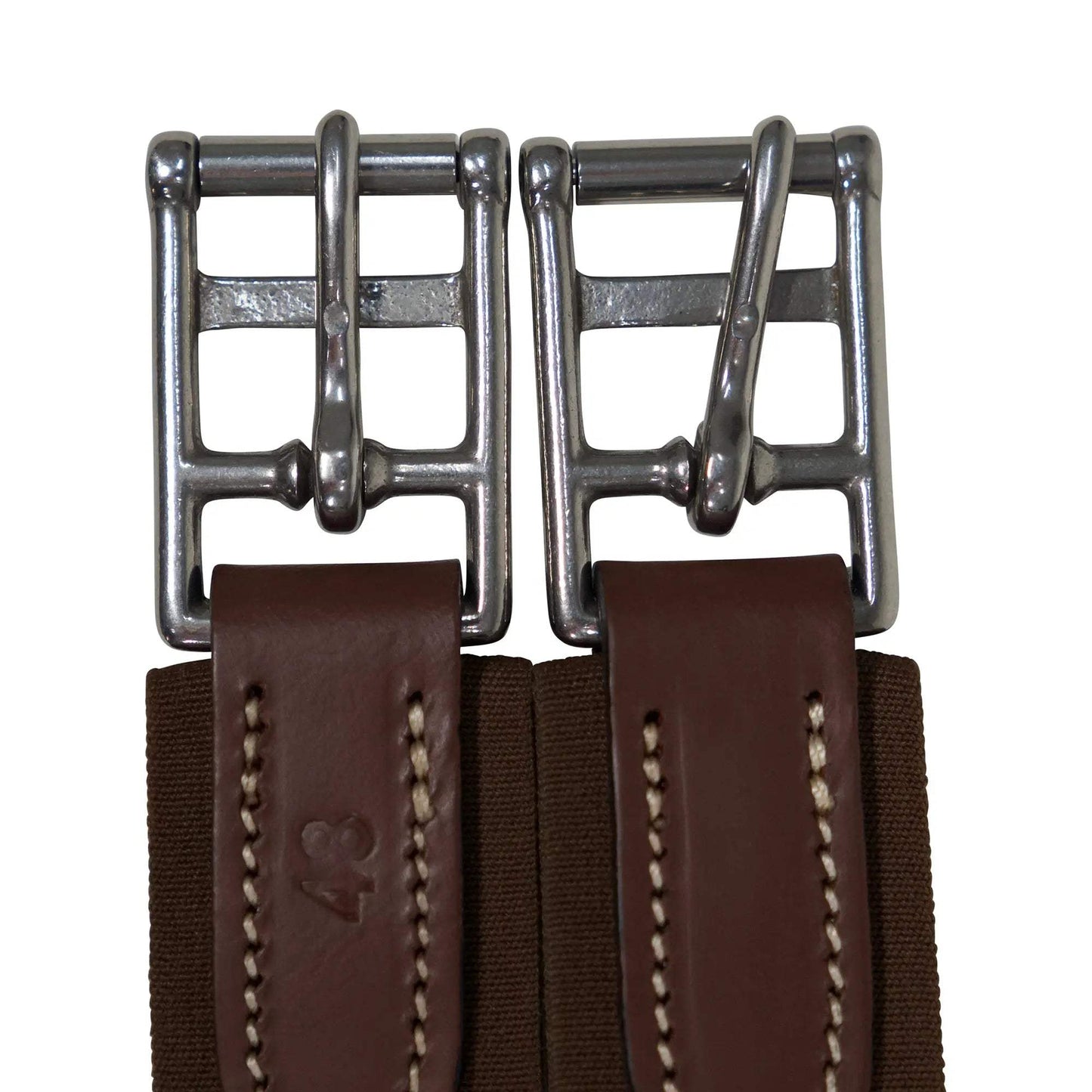 Huntley Equestrian Sedgwick Leather Fancy Stitched Padded Leather Contour Shaped Girth with Double End Elastic - Huntley Equestrian - Flyclothing LLC