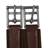 Huntley Equestrian Sedgwick Leather Fancy Stitched Padded Leather Contour Shaped Girth with Double End Elastic - Huntley Equestrian - Flyclothing LLC