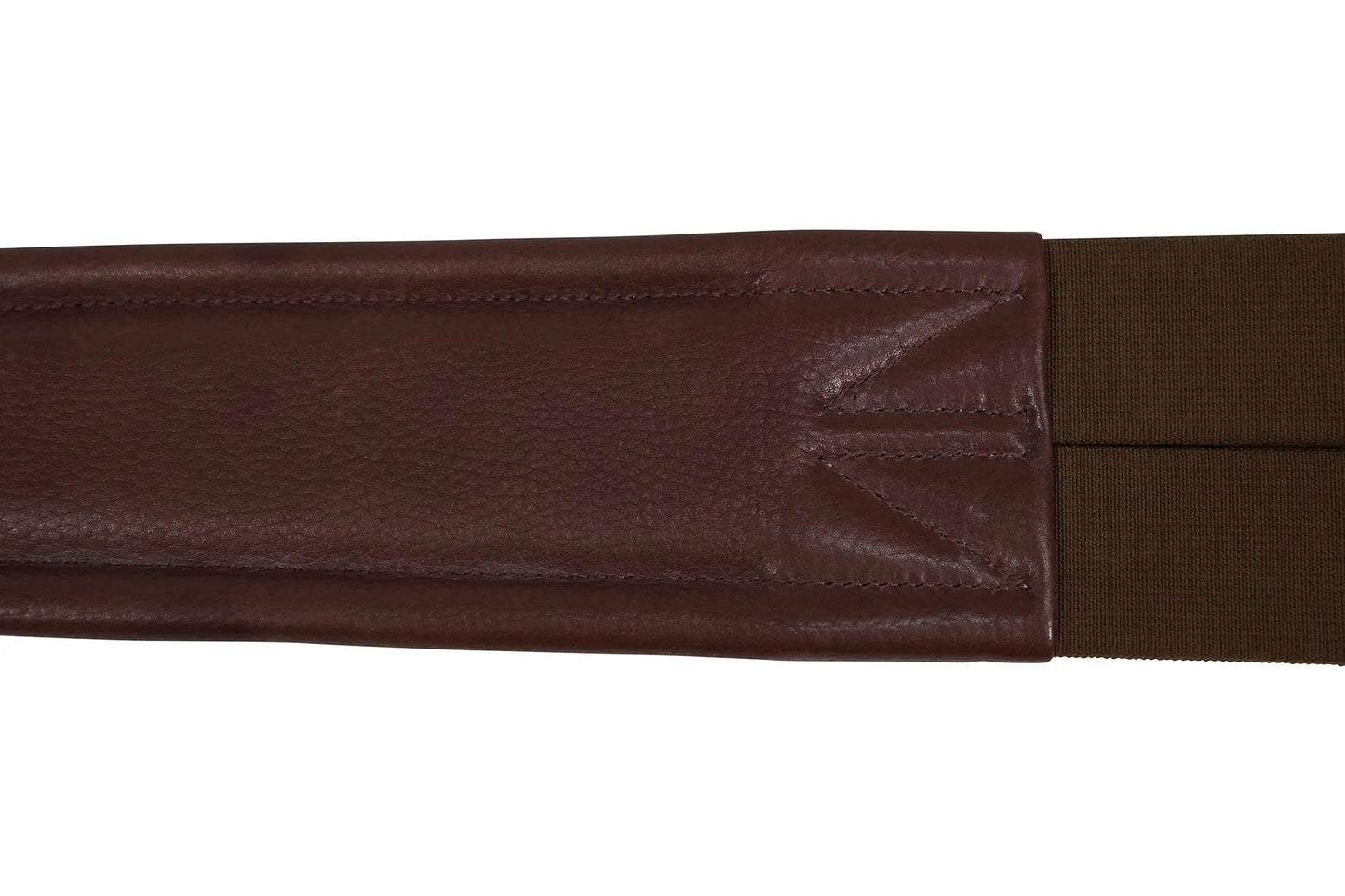 Huntley Equestrian Sedgwick Leather Fancy Stitched Padded Leather Contour Shaped Girth with Double End Elastic - Huntley Equestrian - Flyclothing LLC