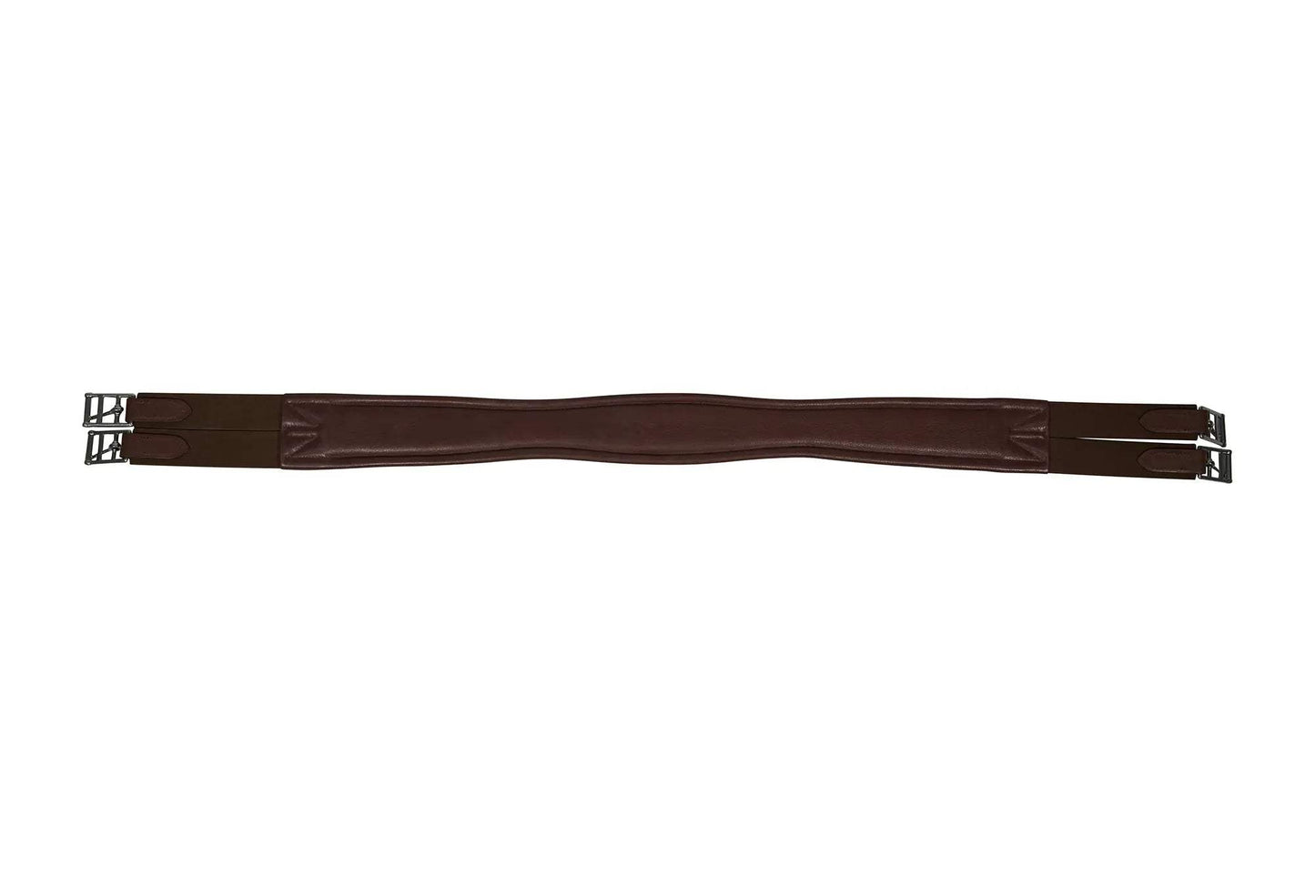 Huntley Equestrian Sedgwick Leather Fancy Stitched Padded Leather Contour Shaped Girth with Double End Elastic - Huntley Equestrian - Flyclothing LLC