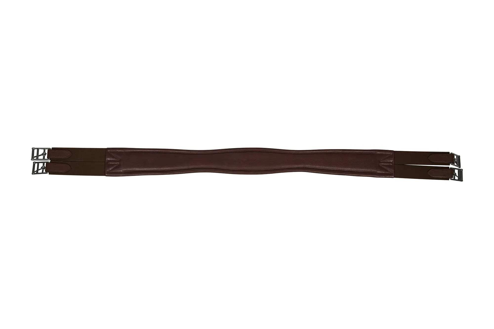 Huntley Equestrian Sedgwick Leather Fancy Stitched Padded Leather Contour Shaped Girth with Double End Elastic - Huntley Equestrian - Flyclothing LLC