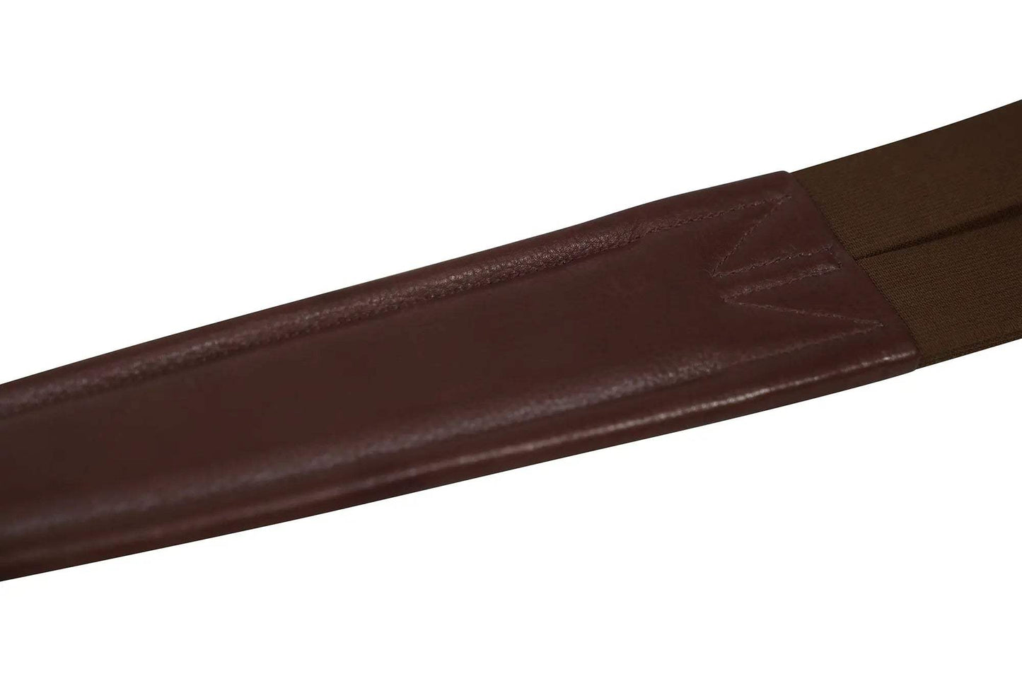 Huntley Equestrian Sedgwick Leather Fancy Stitched Padded Leather Contour Shaped Girth with Double End Elastic - Huntley Equestrian - Flyclothing LLC