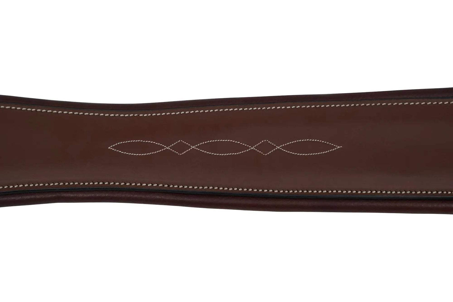 Huntley Equestrian Sedgwick Leather Fancy Stitched Padded Leather Contour Shaped Girth with Double End Elastic - Huntley Equestrian - Flyclothing LLC