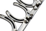 Huntley Equestrian Silver Horseshoe Wall Hook Rack-3 Hook Equestrian Home and Barn Decor
