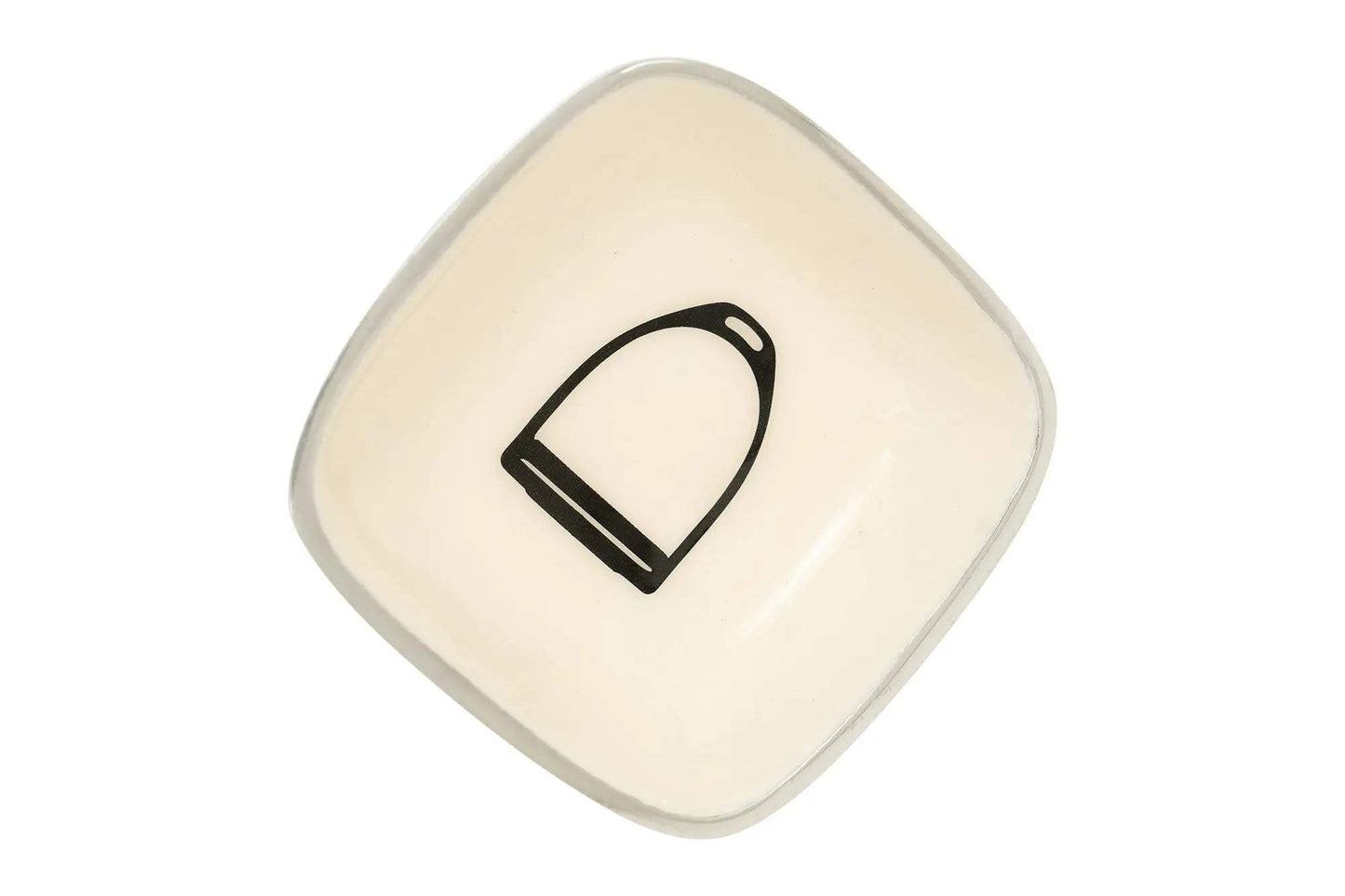 Huntley Equestrian Small Square White Bowl with Stirrup Design - Huntley Equestrian - Flyclothing LLC