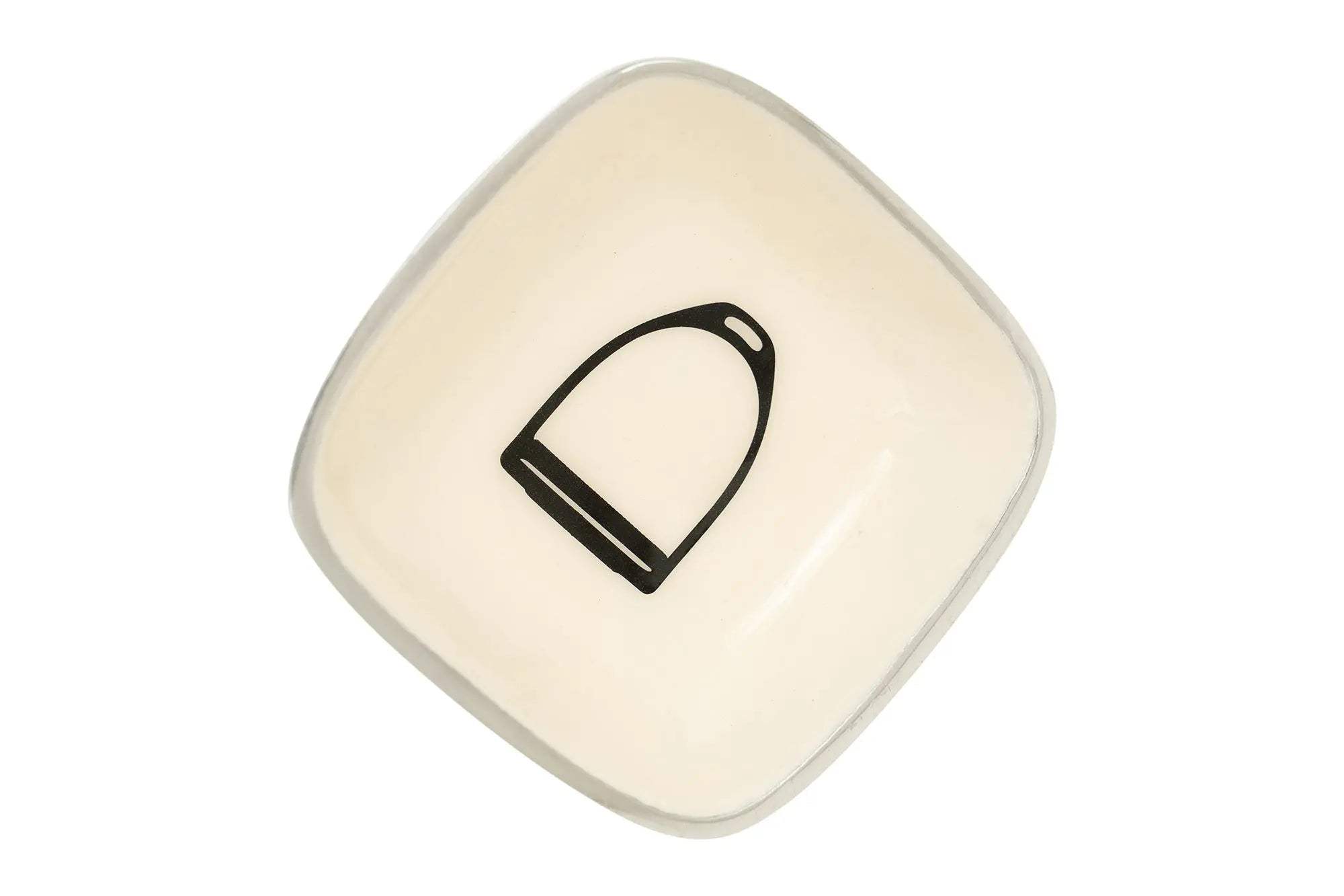 Huntley Equestrian Small Square White Bowl with Stirrup Design - Huntley Equestrian - Flyclothing LLC
