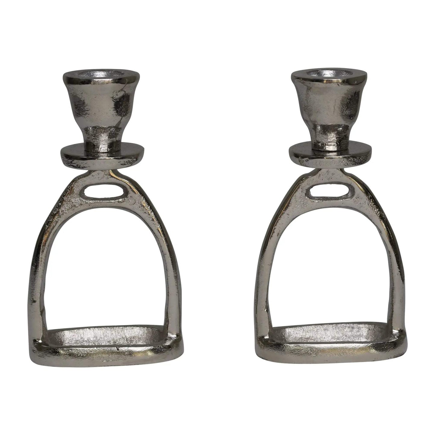 Huntley Equestrian Stirrup Candle Stick Holders, Silver set of 2 - Huntley Equestrian - Flyclothing LLC