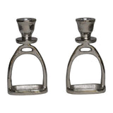 Huntley Equestrian Stirrup Candle Stick Holders, Silver set of 2 - Huntley Equestrian - Flyclothing LLC