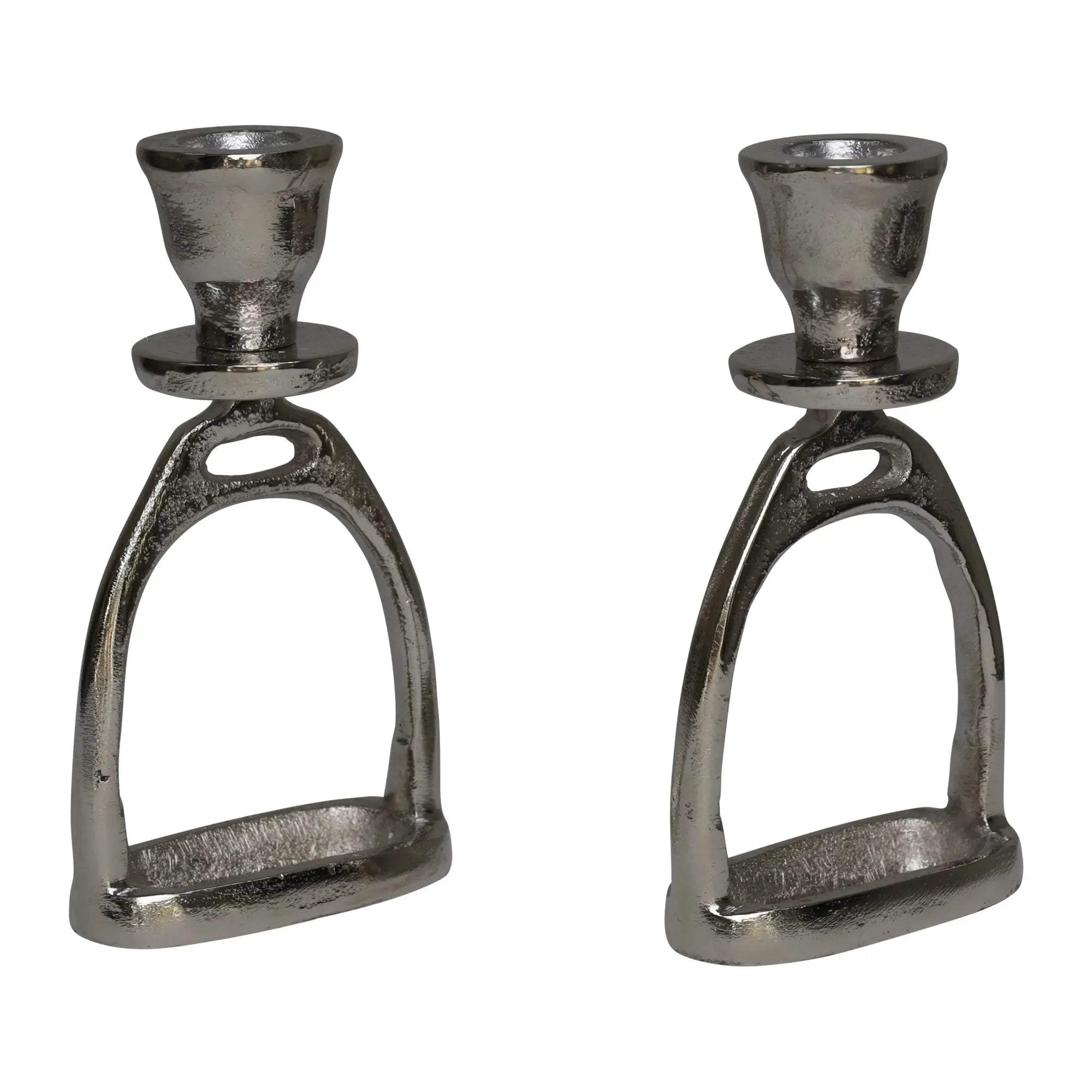Huntley Equestrian Stirrup Candle Stick Holders, Silver set of 2 - Huntley Equestrian - Flyclothing LLC