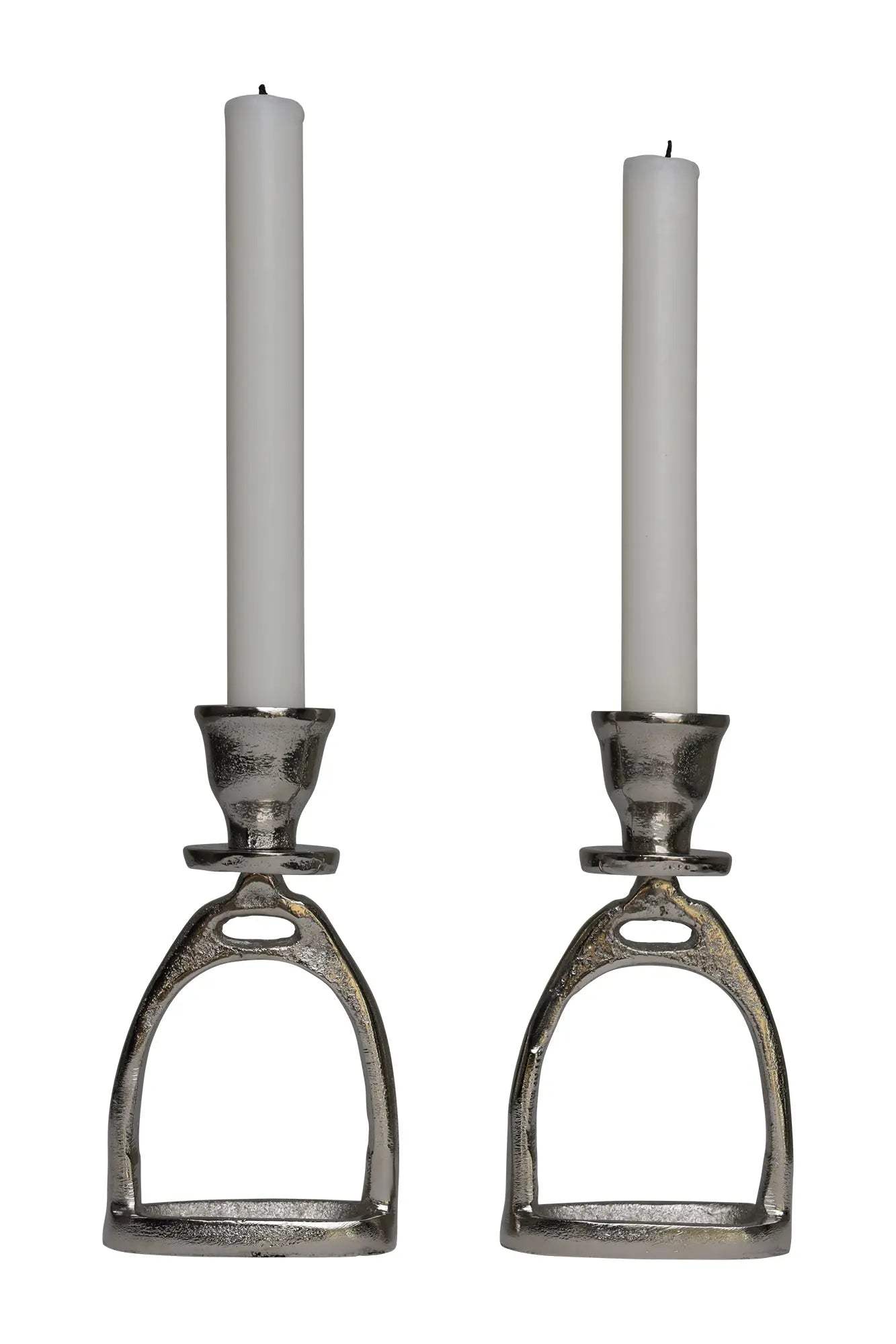 Huntley Equestrian Stirrup Candle Stick Holders, Silver set of 2 - Huntley Equestrian - Flyclothing LLC
