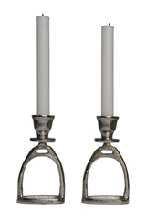 Huntley Equestrian Stirrup Candle Stick Holders, Silver set of 2 - Huntley Equestrian - Flyclothing LLC