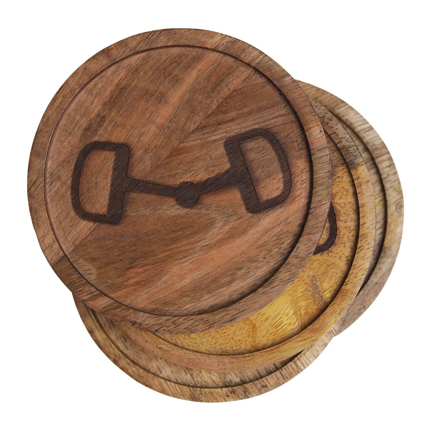 Huntley Equestrian Wooden Coasters with Decorative Bit Design, set of 4 - Huntley Equestrian - Flyclothing LLC