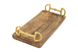 Huntley Equestrian Wooden Rectangle Tray with Gold Bit Handles - Huntley Equestrian - Flyclothing LLC
