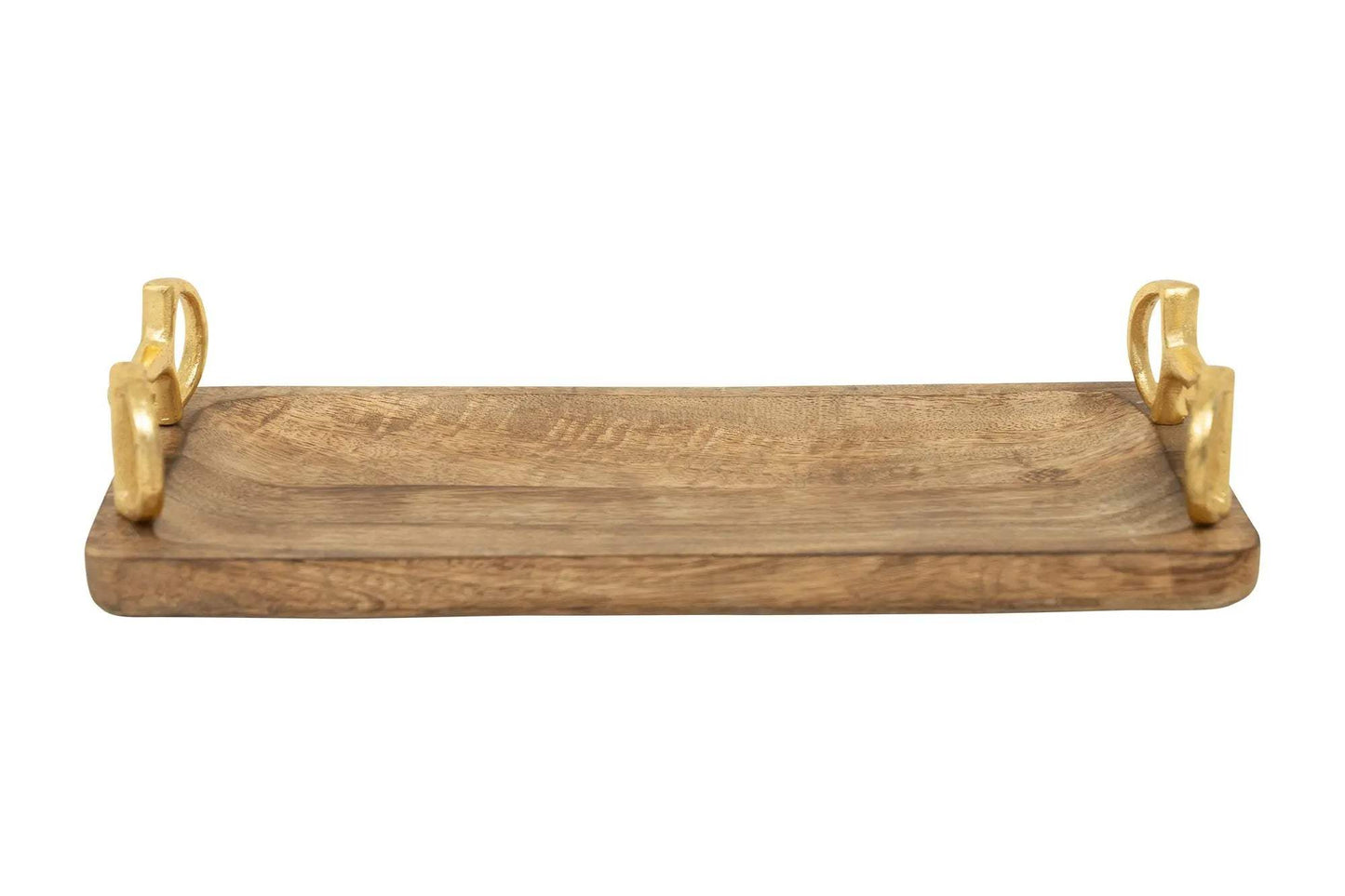 Huntley Equestrian Wooden Rectangle Tray with Gold Bit Handles - Huntley Equestrian - Flyclothing LLC