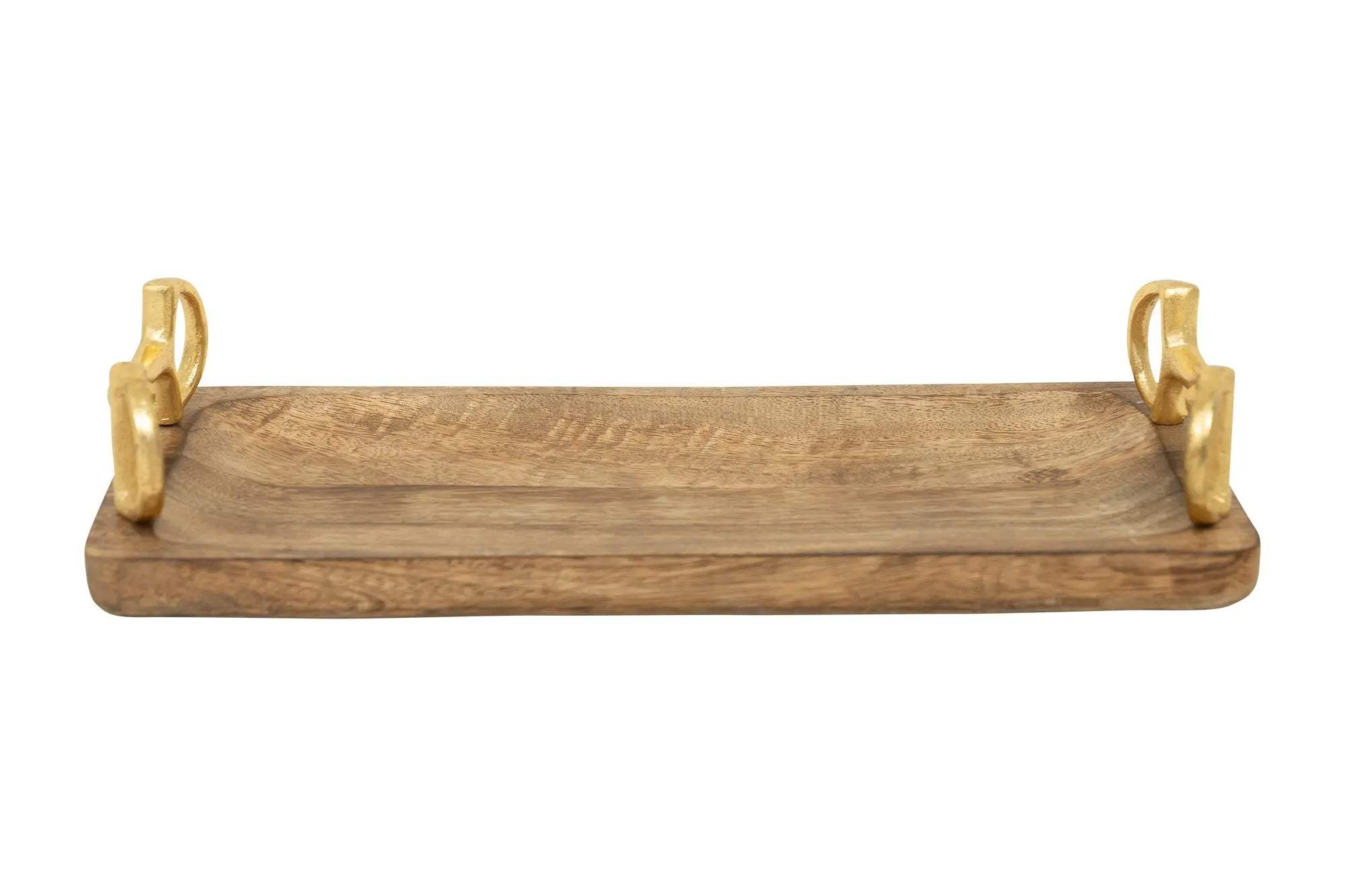 Huntley Equestrian Wooden Rectangle Tray with Gold Bit Handles - Huntley Equestrian - Flyclothing LLC