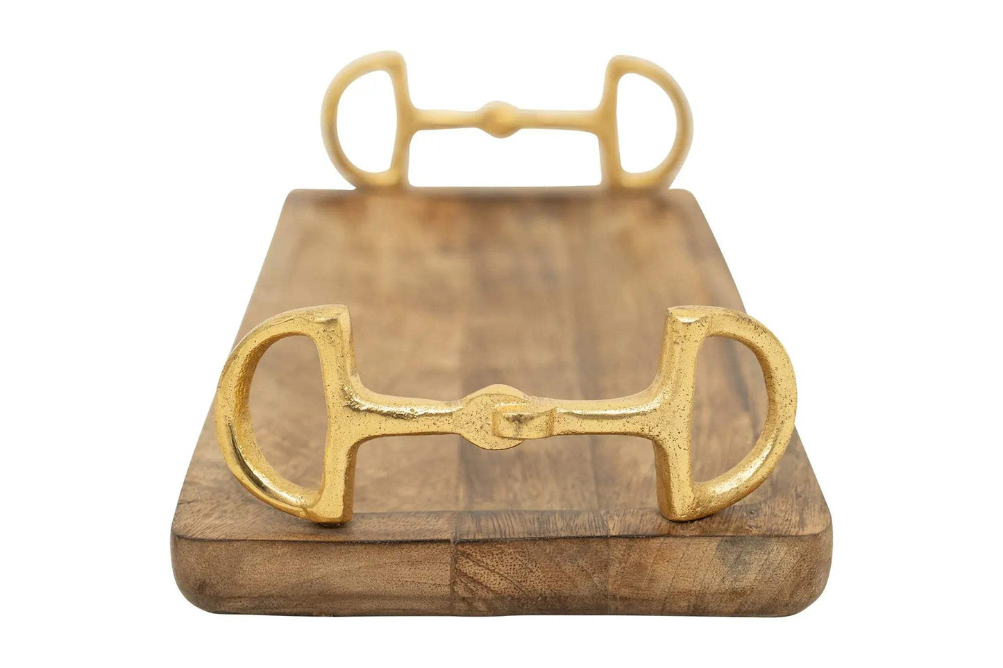 Huntley Equestrian Wooden Rectangle Tray with Gold Bit Handles - Huntley Equestrian - Flyclothing LLC