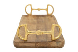Huntley Equestrian Wooden Rectangle Tray with Gold Bit Handles - Huntley Equestrian - Flyclothing LLC