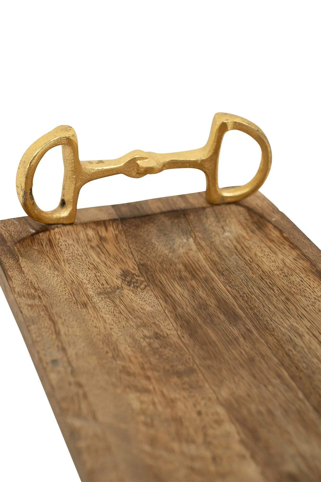 Huntley Equestrian Wooden Rectangle Tray with Gold Bit Handles - Huntley Equestrian - Flyclothing LLC