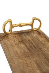Huntley Equestrian Wooden Rectangle Tray with Gold Bit Handles - Huntley Equestrian - Flyclothing LLC