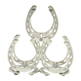 Huntley Horseshoe 3-Bottle Wine Rack, Aluminum Silver Finish - Huntley Equestrian - Flyclothing LLC