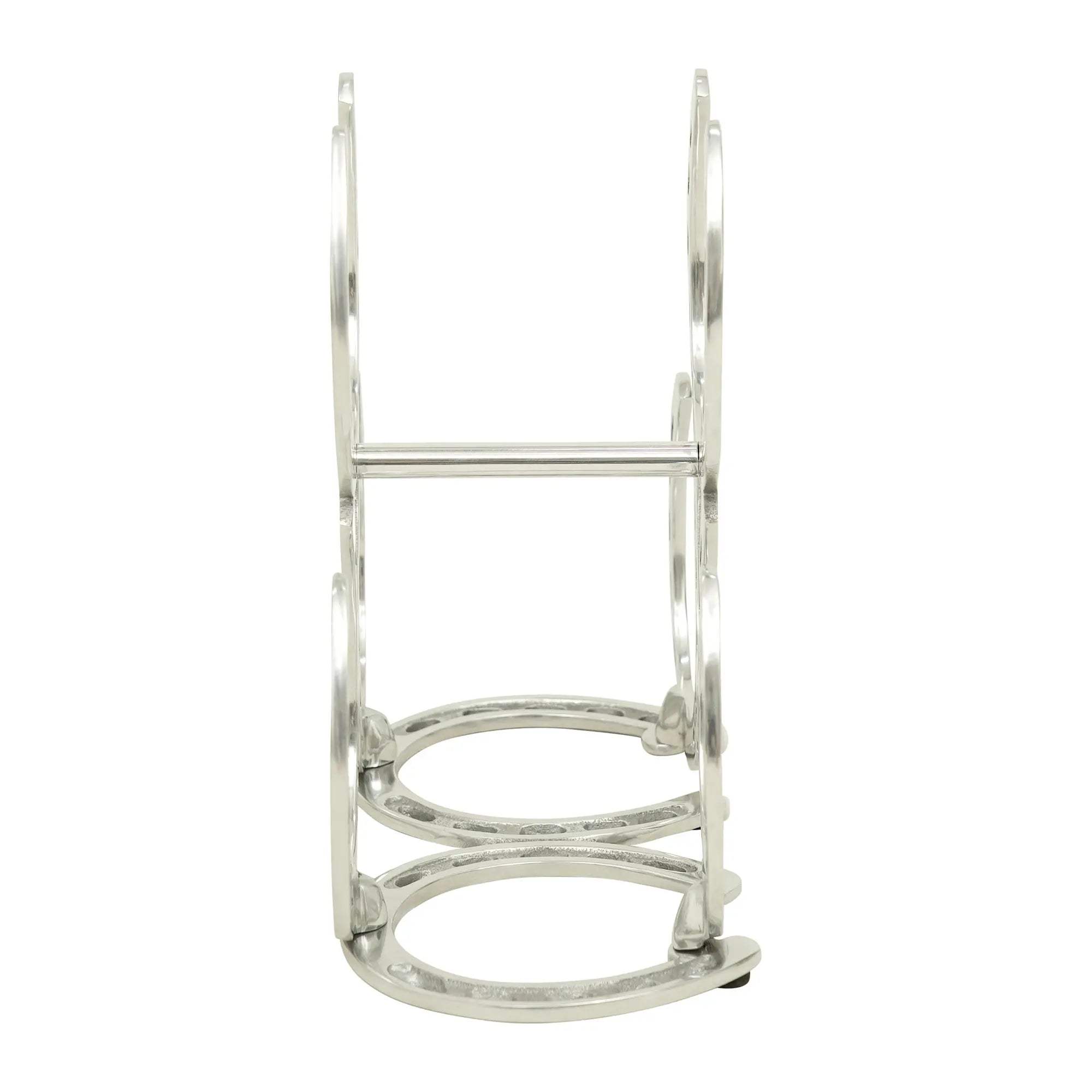 Huntley Horseshoe 3-Bottle Wine Rack, Aluminum Silver Finish - Huntley Equestrian - Flyclothing LLC