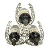 Huntley Horseshoe 3-Bottle Wine Rack, Aluminum Silver Finish - Huntley Equestrian - Flyclothing LLC