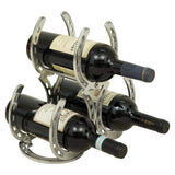 Huntley Horseshoe 3-Bottle Wine Rack, Aluminum Silver Finish - Huntley Equestrian - Flyclothing LLC