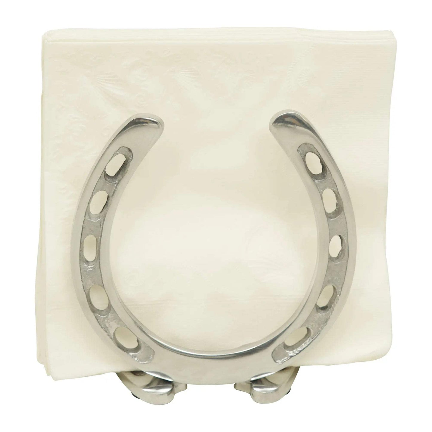 Huntley Horseshoe Napkin Holder, Aluminum Silver Finish - Huntley Equestrian - Flyclothing LLC