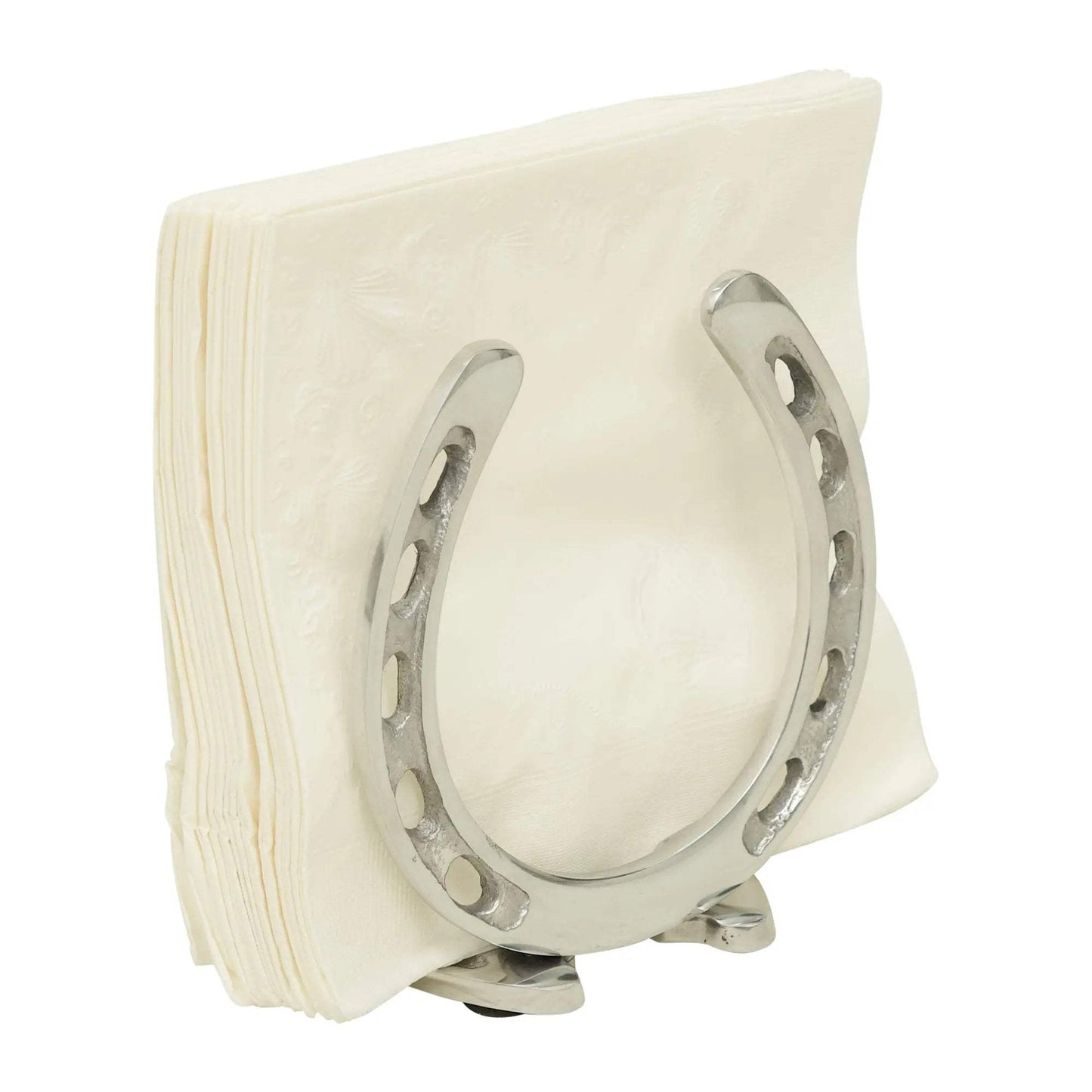 Huntley Horseshoe Napkin Holder, Aluminum Silver Finish - Huntley Equestrian - Flyclothing LLC
