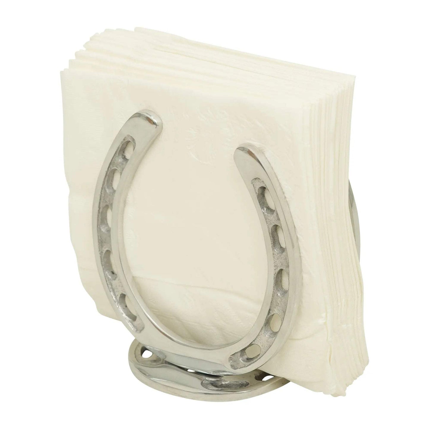 Huntley Horseshoe Napkin Holder, Aluminum Silver Finish - Huntley Equestrian - Flyclothing LLC