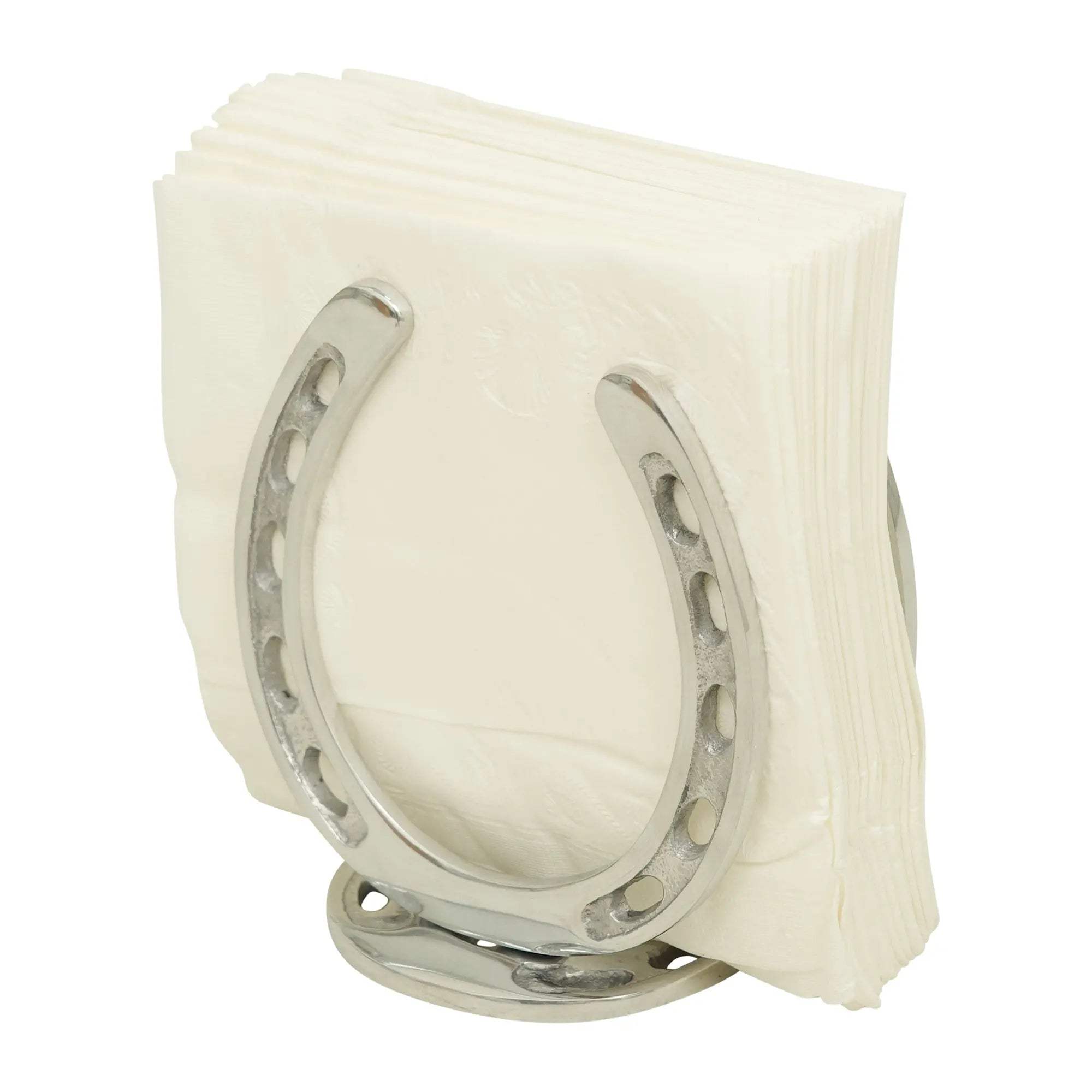 Huntley Horseshoe Napkin Holder, Aluminum Silver Finish - Huntley Equestrian - Flyclothing LLC