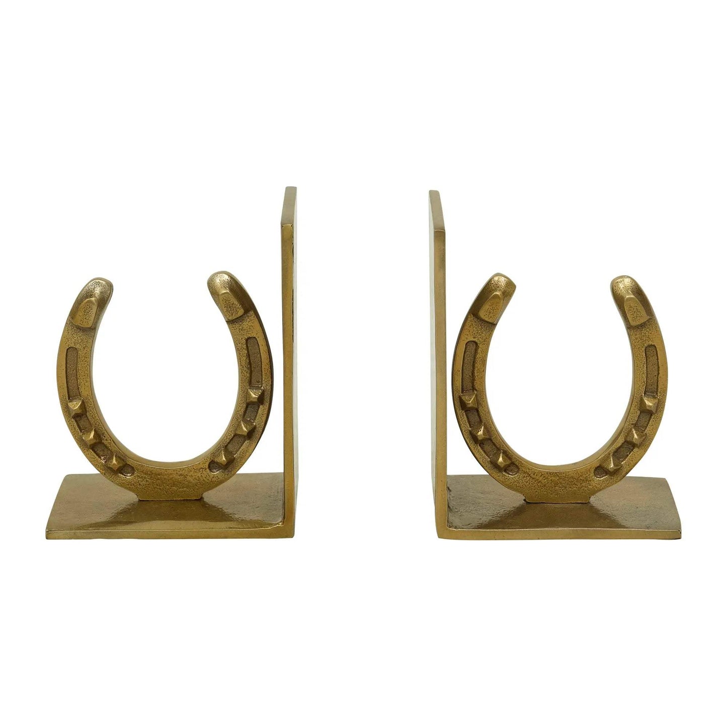 Huntley Horse shoe Bookends, Pair, Brass Antique Finish - Huntley Equestrian - Flyclothing LLC