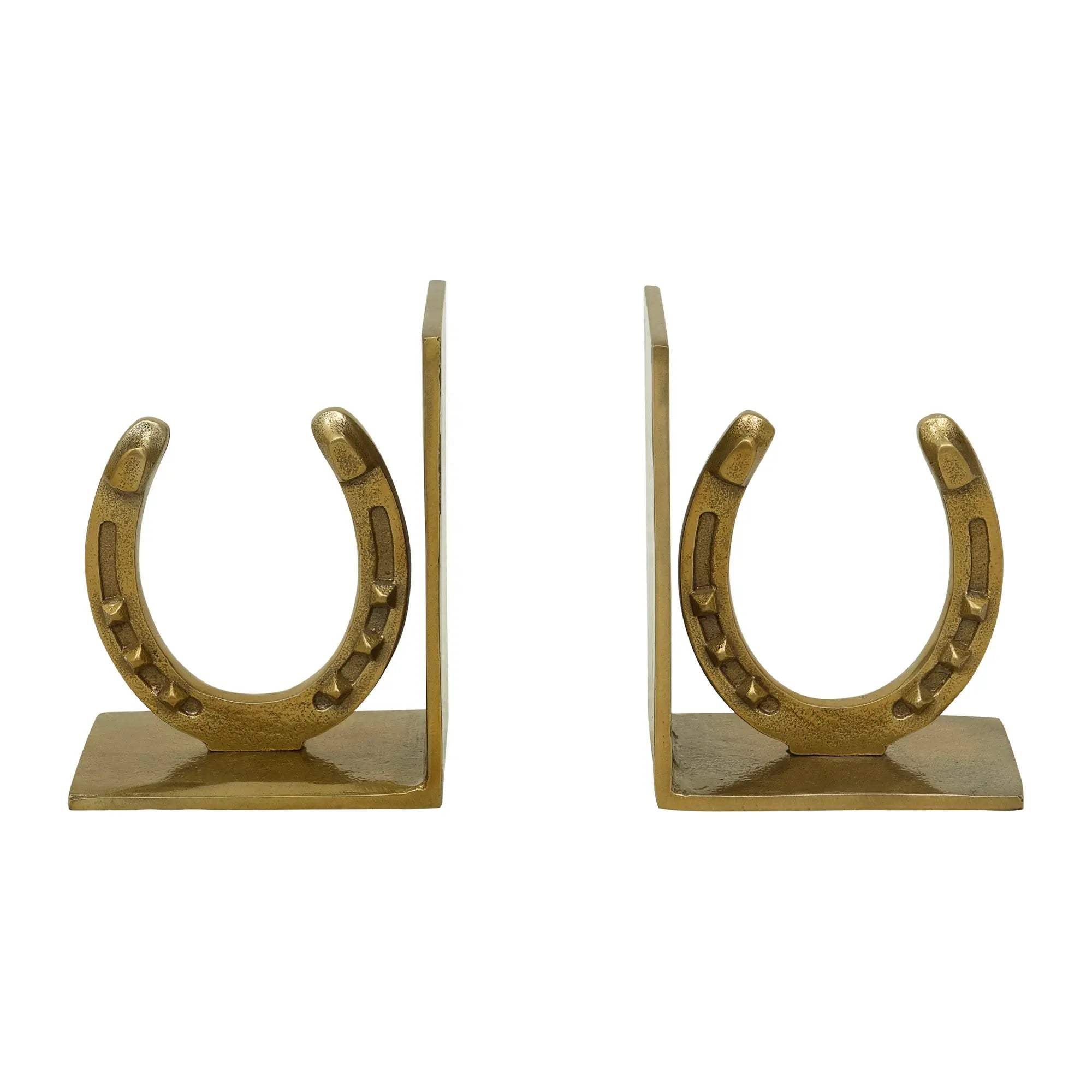 Huntley Horse shoe Bookends, Pair, Brass Antique Finish - Huntley Equestrian - Flyclothing LLC