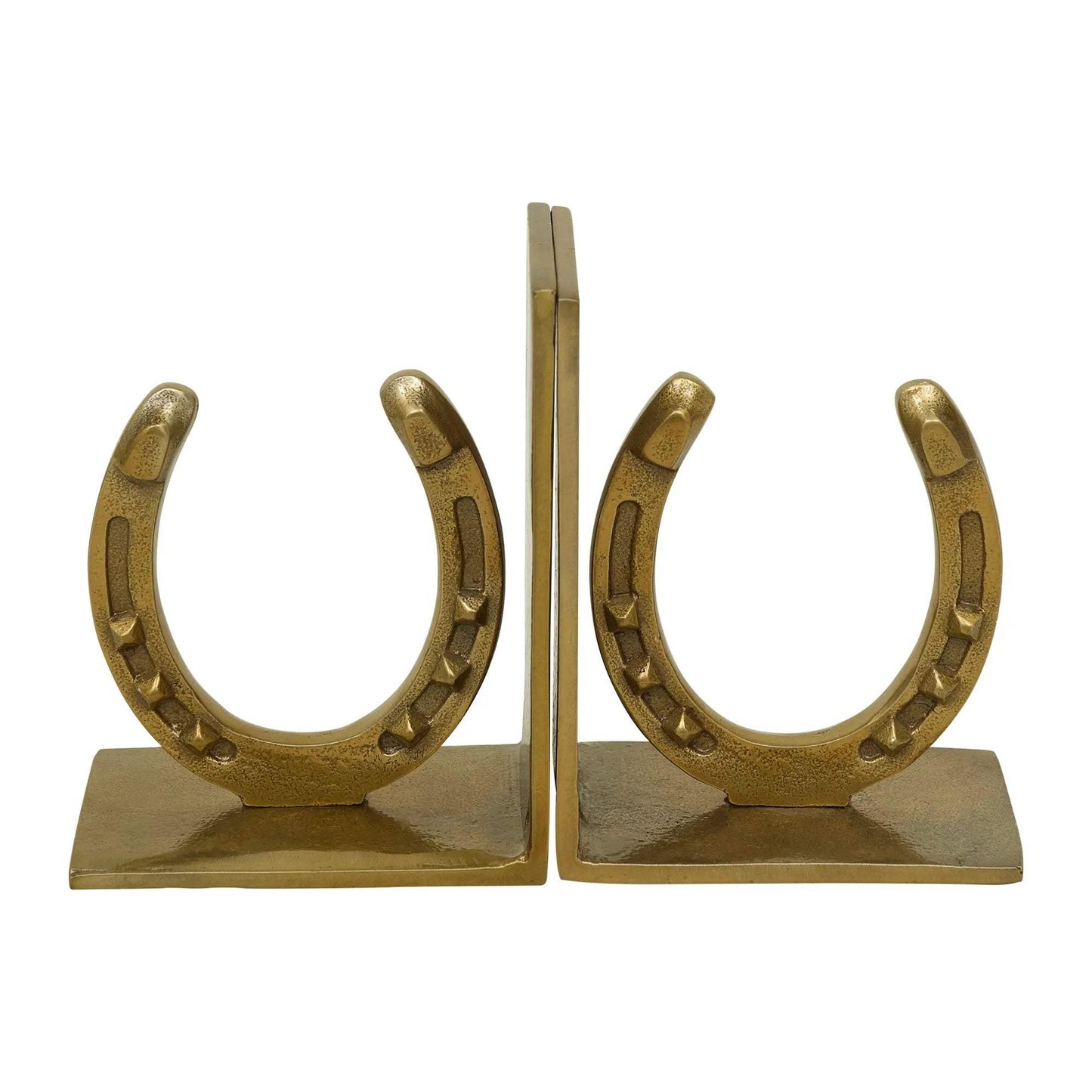 Huntley Horse shoe Bookends, Pair, Brass Antique Finish - Huntley Equestrian - Flyclothing LLC
