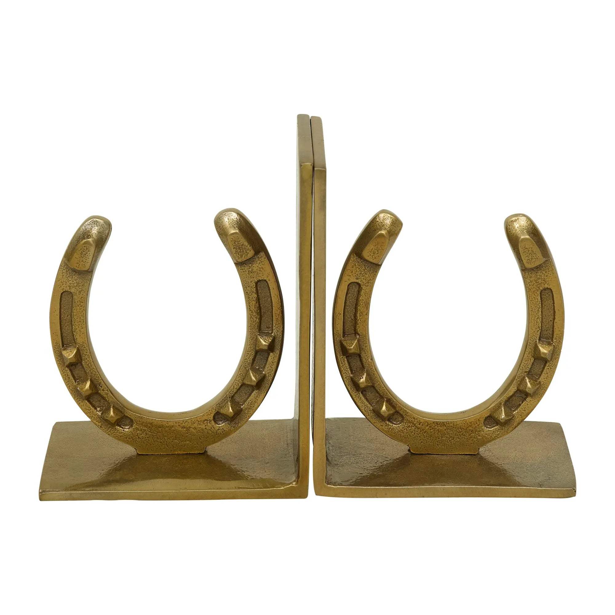 Huntley Horse shoe Bookends, Pair, Brass Antique Finish - Huntley Equestrian - Flyclothing LLC