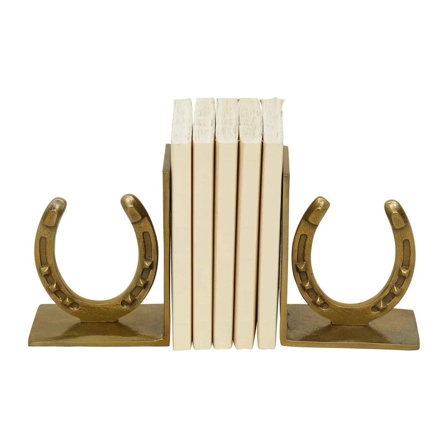 Huntley Horse shoe Bookends, Pair, Brass Antique Finish - Huntley Equestrian - Flyclothing LLC