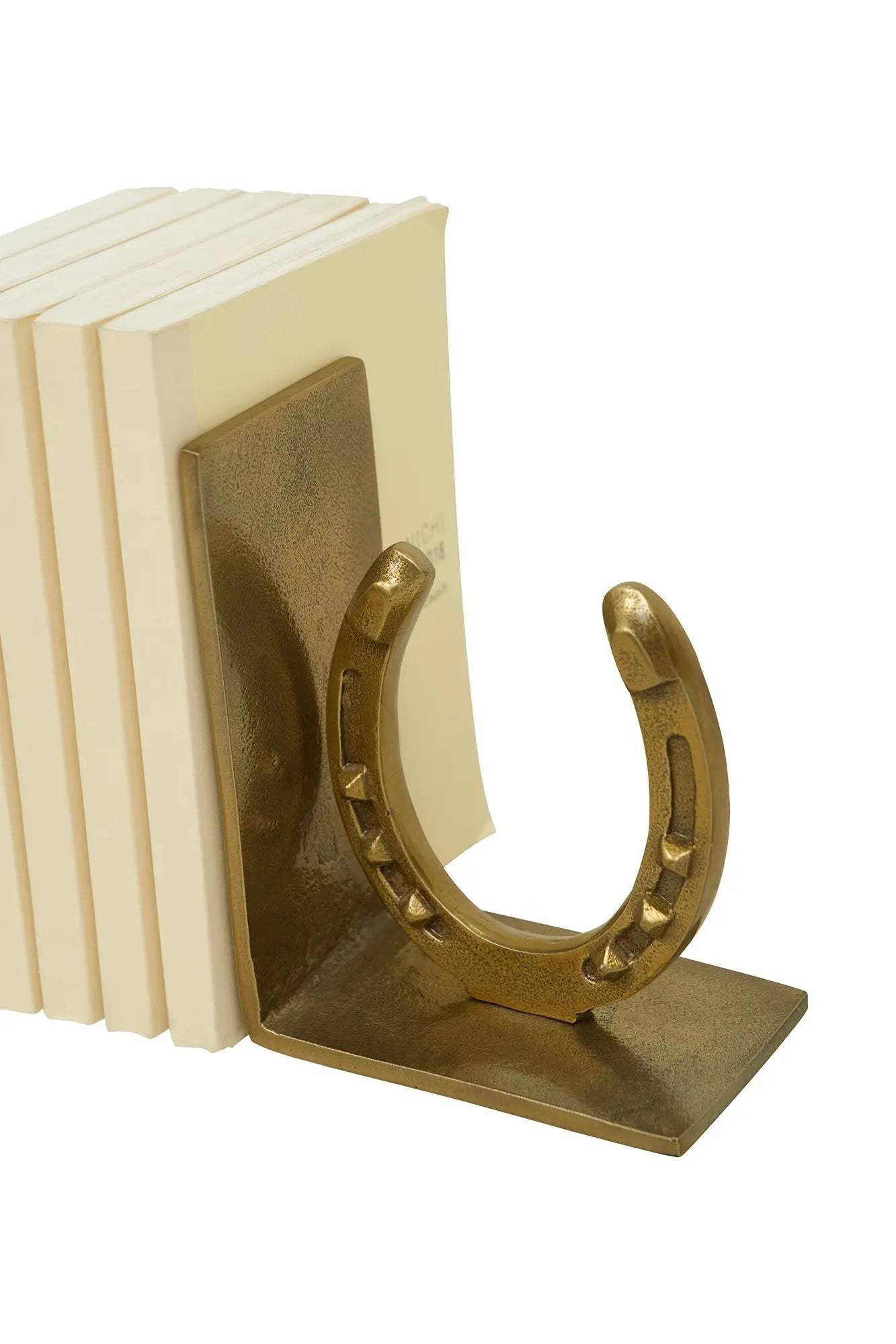 Huntley Horse shoe Bookends, Pair, Brass Antique Finish - Huntley Equestrian - Flyclothing LLC