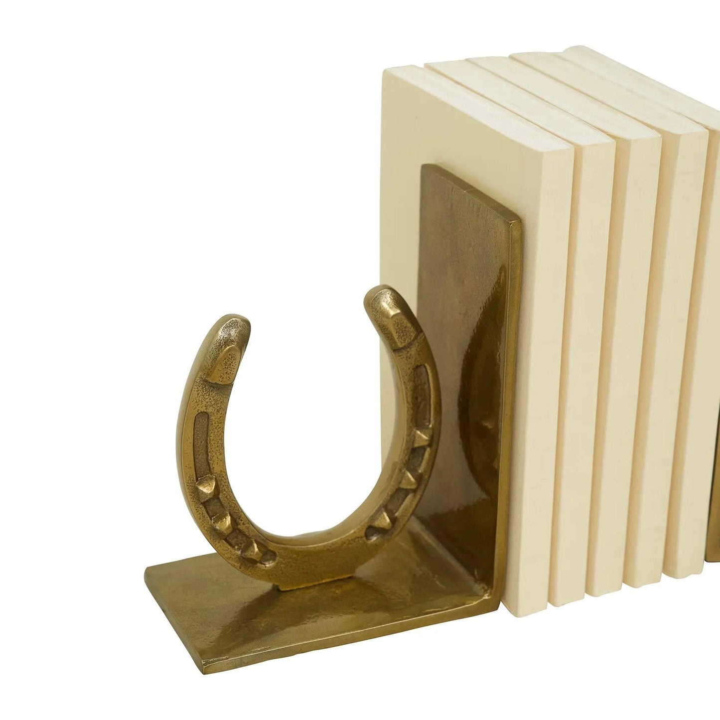 Huntley Horse shoe Bookends, Pair, Brass Antique Finish - Huntley Equestrian - Flyclothing LLC