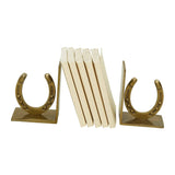 Huntley Horse shoe Bookends, Pair, Brass Antique Finish - Huntley Equestrian - Flyclothing LLC