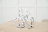 Huntley Horseshoe 3-Bottle Wine Rack, Aluminum Silver Finish - Huntley Equestrian - Flyclothing LLC