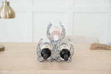 Huntley Horseshoe 3-Bottle Wine Rack, Aluminum Silver Finish - Huntley Equestrian - Flyclothing LLC