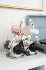 Huntley Horseshoe 3-Bottle Wine Rack, Aluminum Silver Finish - Huntley Equestrian - Flyclothing LLC