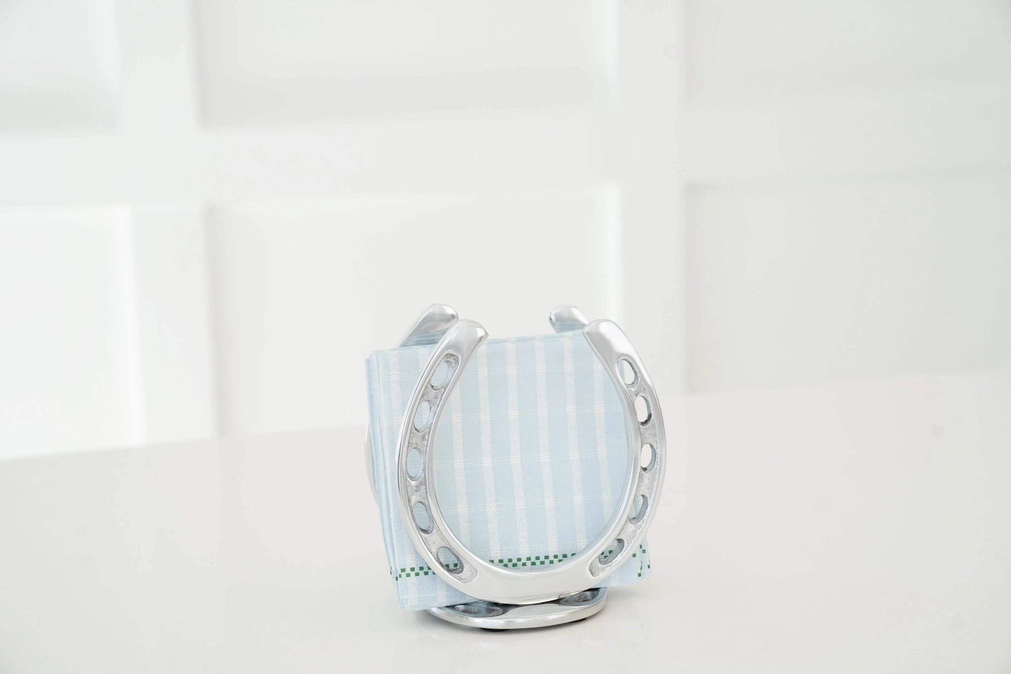 Huntley Horseshoe Napkin Holder, Aluminum Silver Finish - Huntley Equestrian - Flyclothing LLC