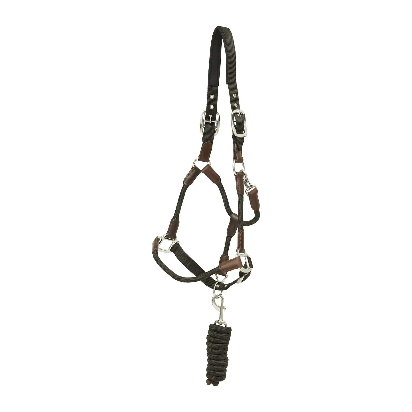 Huntley Nylon Halter and Removable Lead with Snap, Black - Huntley Equestrian - Flyclothing LLC