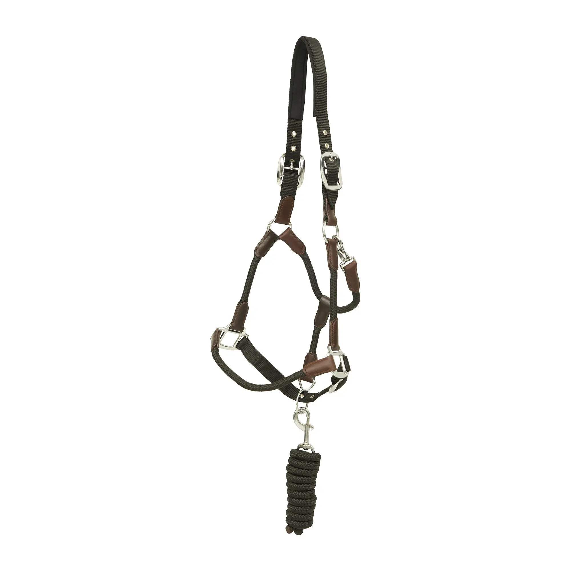 Huntley Nylon Halter and Removable Lead with Snap, Black - Huntley Equestrian - Flyclothing LLC