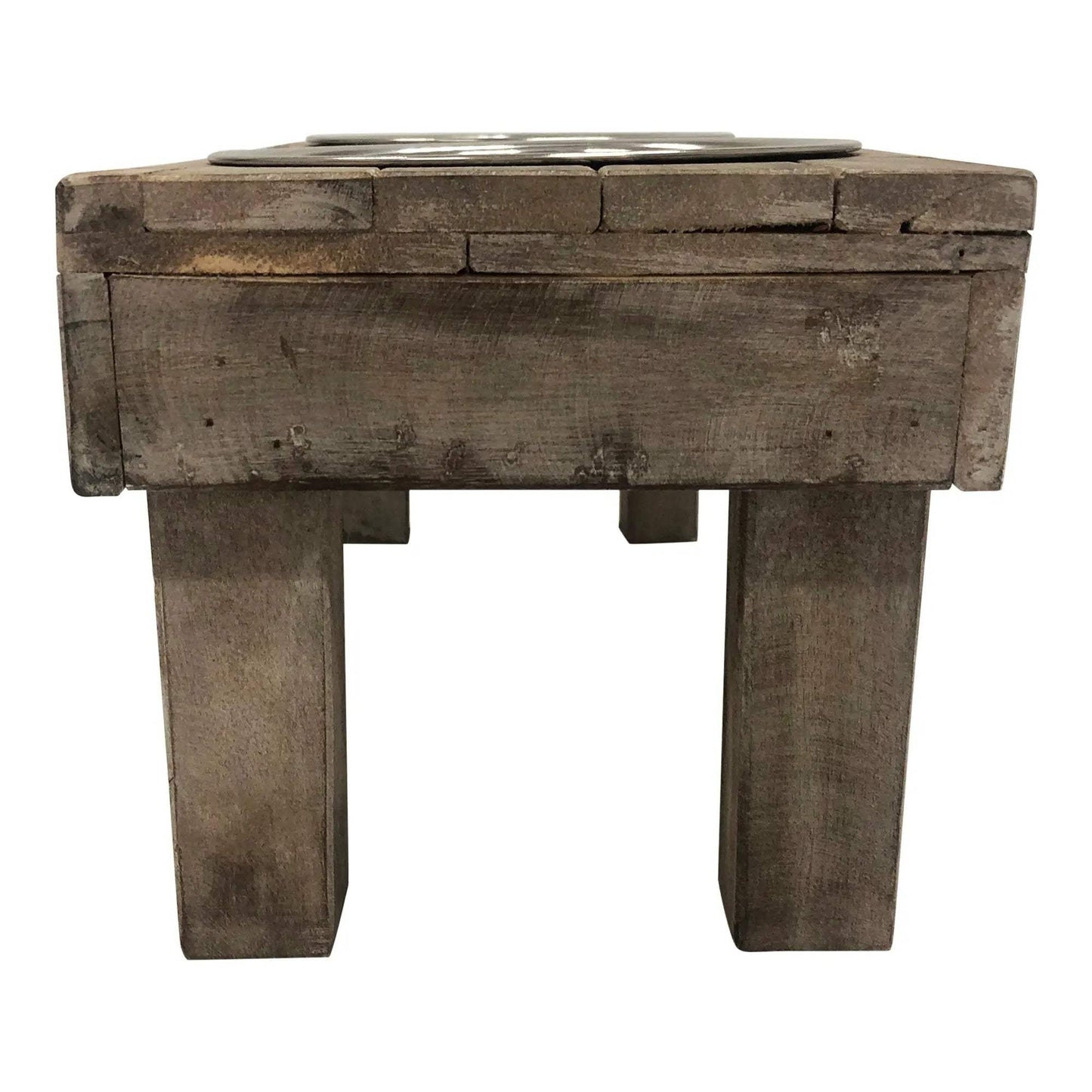 Huntley Pet Berjen Table Elevated Double Bowl Pet Feeder, Brown Wash - Huntley Equestrian - Flyclothing LLC