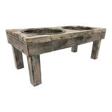Huntley Pet Berjen Table Elevated Double Bowl Pet Feeder, White Wash - Huntley Equestrian - Flyclothing LLC