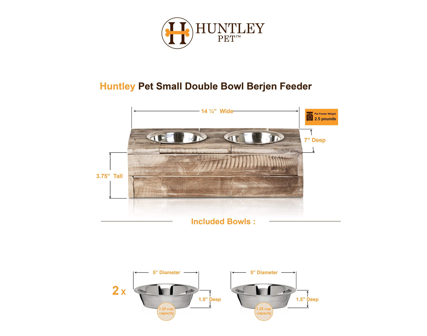 Huntley Pet Elevated Dog and Cat Double Bowl Feeder - Huntley Equestrian - Flyclothing LLC